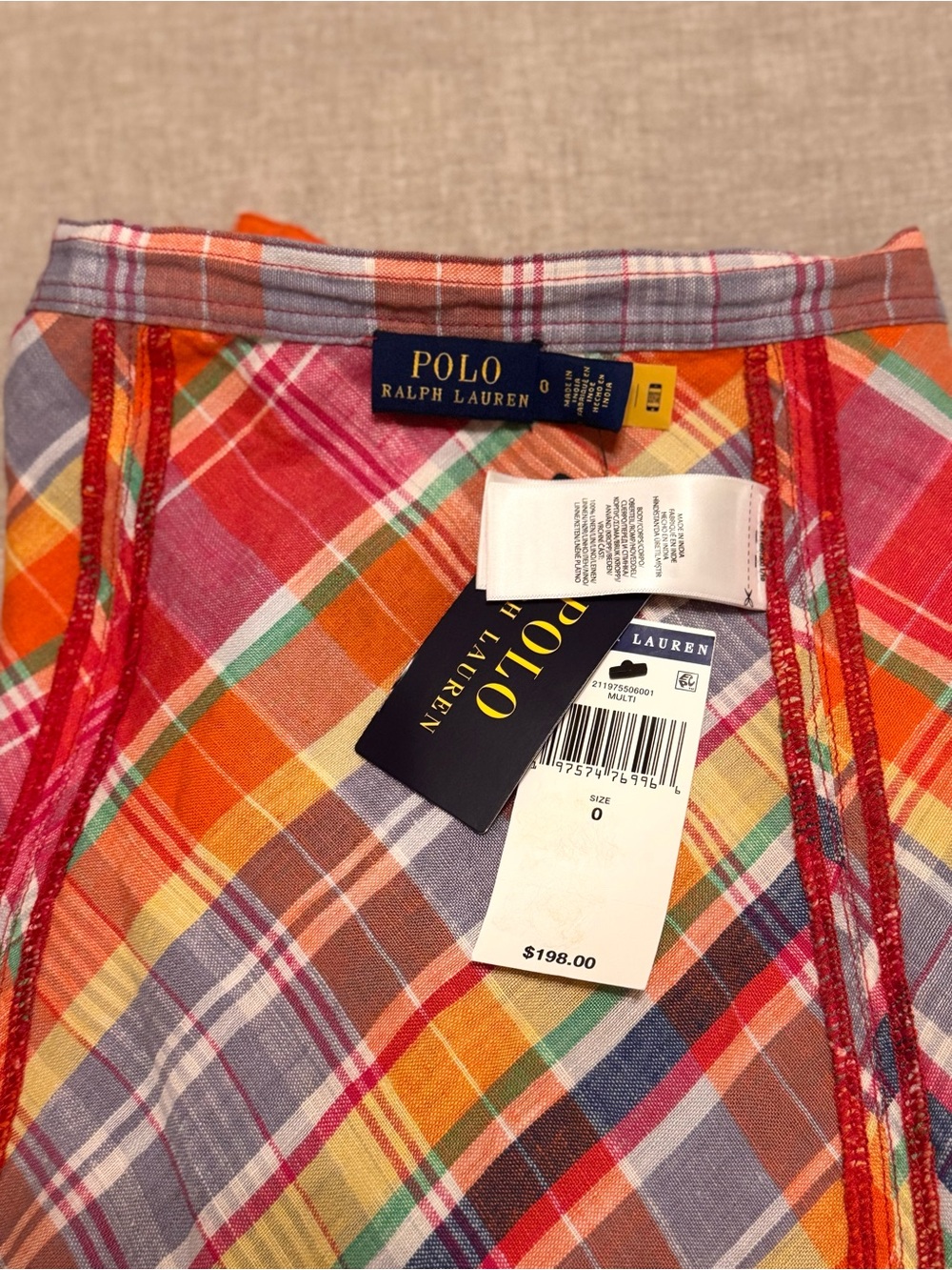 Ralph Lauren Multicolor Plaid Wrap Maxi Skirt - Picture 7 of 7
